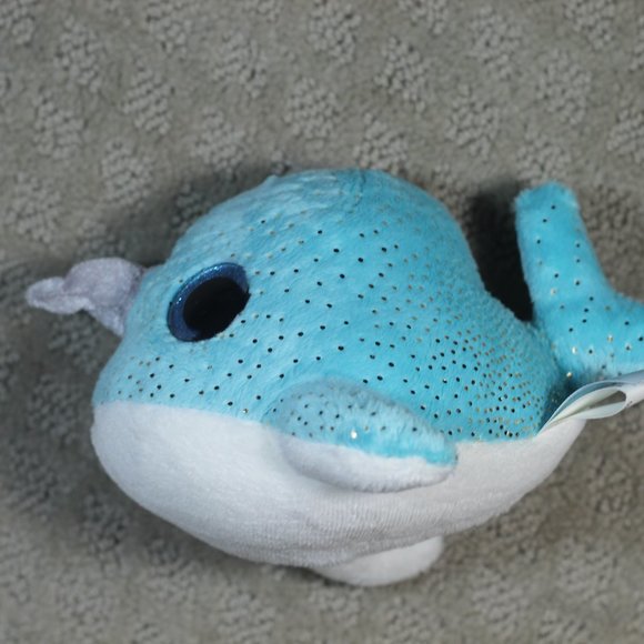 YooHoo Friends 7" Narwhal & 5" Num Nom Fuzzy Blue Unicorn Plush Toys - Picture 6 of 8